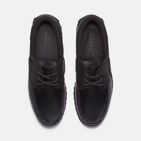 Authentic Boat Shoe Negro | Negro total de piel flor entera