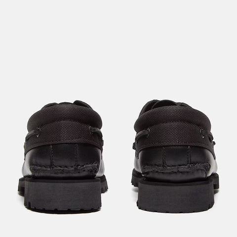 Authentic Boat Shoe Negro | Negro total de piel flor entera
