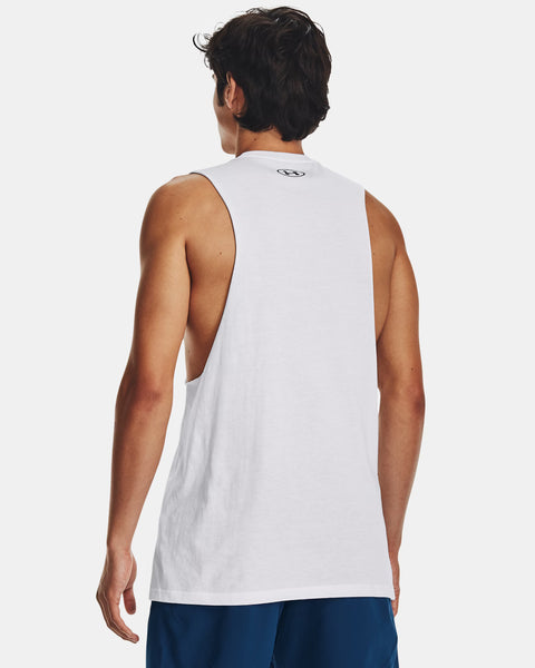 UA Left Chest Cut Off Tank White