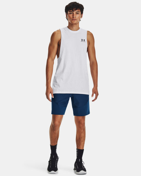 UA Left Chest Cut Off Tank White