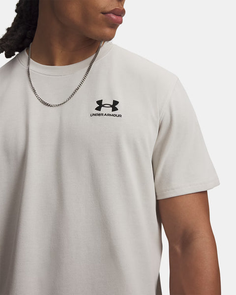 UA M Logo EMB Heavyweight SS Blanco cumbre | Blanco roto