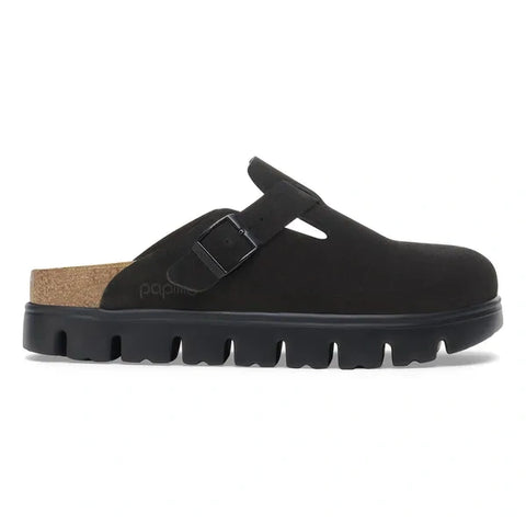 Boston Chunky de cuero de ante negro