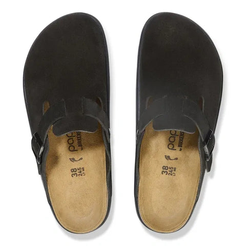 Boston Chunky de cuero de ante negro