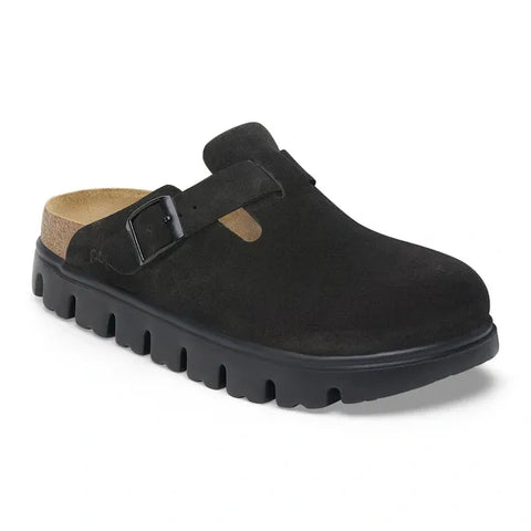Boston Chunky de cuero de ante negro