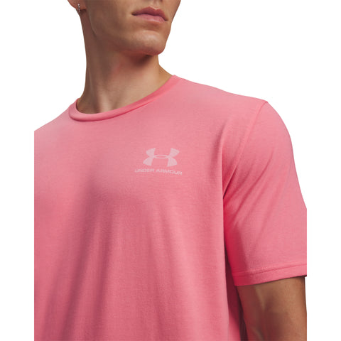 UA M Sportstyle LC SS Bittersweet Pink | Blanco