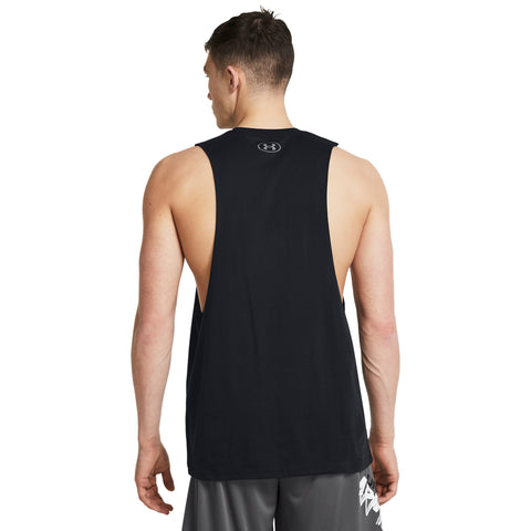 UA Left Chest Cut-Off Negro